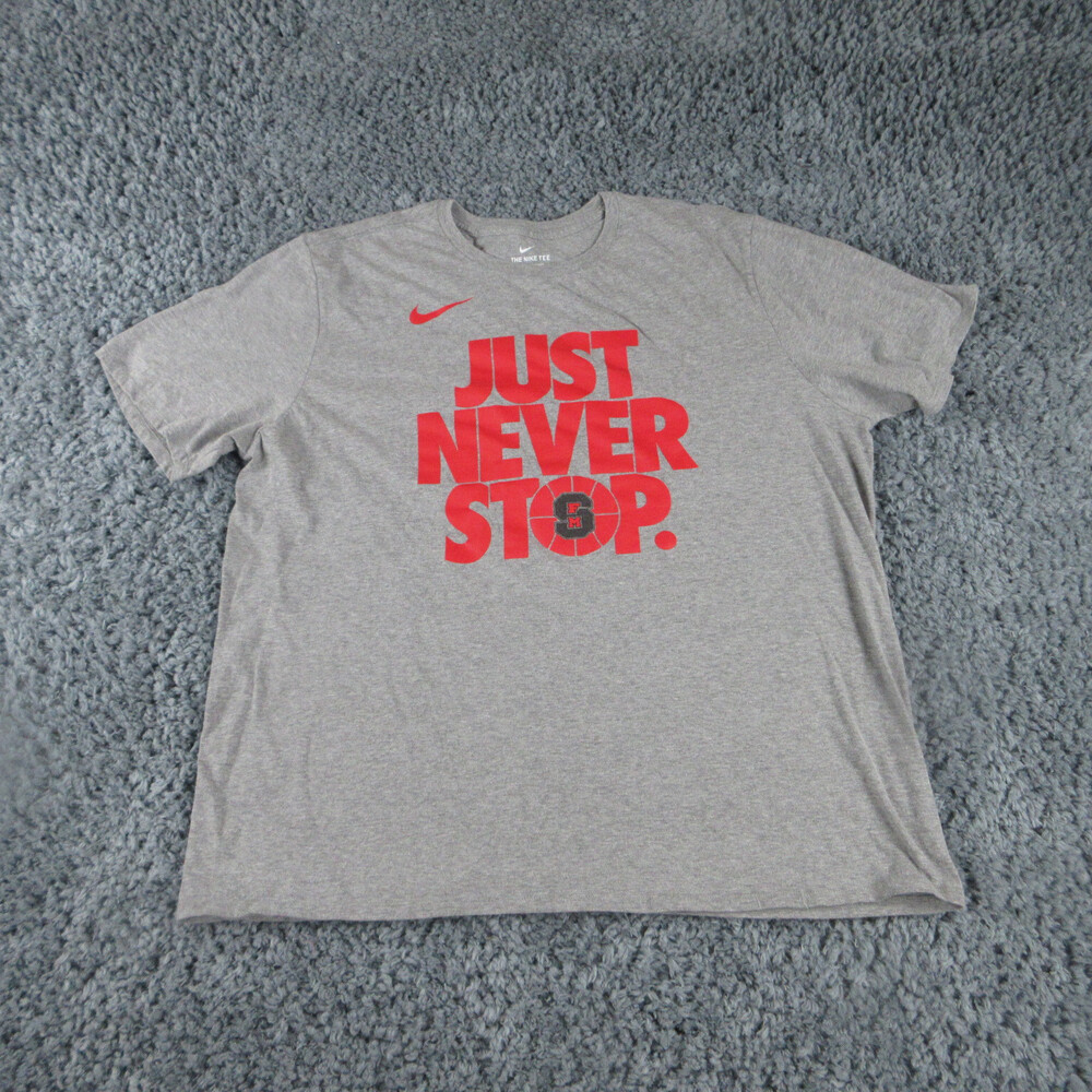 Nike Shirt Mens XXL Gray Just Never Stop Athletic Cut Pullover Tee